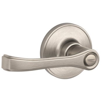 Schlage J Series J40TOR619 Privacy Lever, Mechanical Lock, Satin Nickel, Metal, Residential, 3 Grade