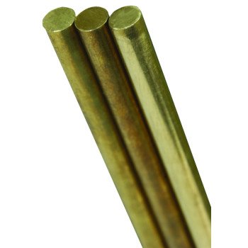 K & S 1165 Decorative Metal Rod, 1/4 in Dia, 36 in L, 260 Brass, 260 Grade