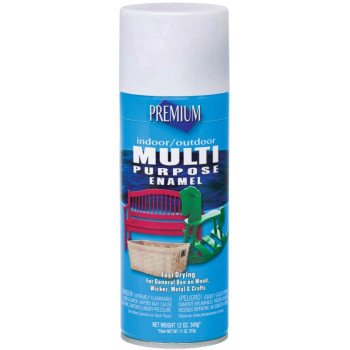 RUST-OLEUM MP1002 Enamel Spray Paint, Gloss, White, 12 oz, Can