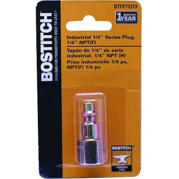 Bostitch BTFP72319 Hose Plug, 1/4 in, FNPT, Steel, Plated