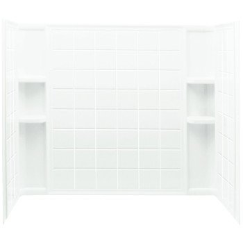 Sterling Ensemble 71124100-0 Bath/Shower Wall Set, 33-1/4 in L, 60 in W, 54 in H, Vikrell, Alcove Installation, White
