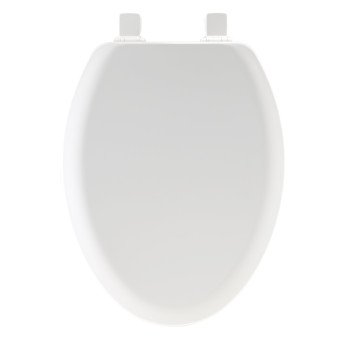 Mayfair 141EC-000 Toilet Seat, Elongated, Wood, White, Twist Hinge