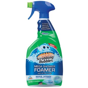 Scrubbing Bubbles 71016 Shower Cleaner, 32 oz Bottle, Liquid, Pleasant, Light Yellow