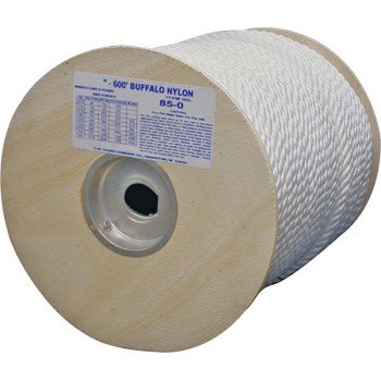 T.W. Evans Cordage 85-063 Rope, 3/8 in Dia, 300 ft L, 407 lb Working Load, Nylon, White