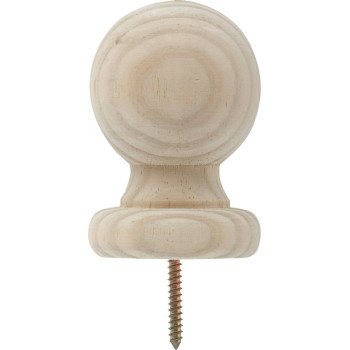 Waddell 212 Post Top, 2-3/4 in Dia, 4 in H, Small Ball, Pine