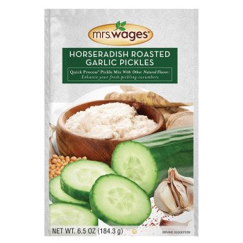 Mrs. Wages Quick Process W667-J7425 Pickle Mix, Horseradish Roasted Garlic Flavor, 6.5 oz