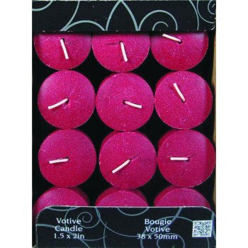 CANDLE-LITE 1276565 Scented Votive Candle, Juicy Black Cherries Fragrance, Burgundy Candle, 10 to 12 hr Burning