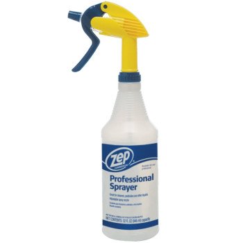 Zep HDPRO36 Spray Bottle, 32 oz Capacity, Plastic, Clear