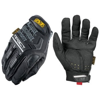 Mechanix Wear M-Pact Series MPT-58-009 Work Gloves, Men's, M, 9 in L, Reinforced Thumb, Hook-and-Loop Cuff, Black/Gray
