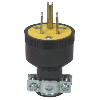 Eaton Wiring Devices 1709-BOX Electrical Plug, 2 -Pole, 15 A, 125 V, NEMA: NEMA 5-15, Black
