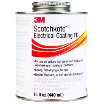 3M Scotchkote 14853 Electrical Coating, Liquid, Dark Brown, 15 fl-oz