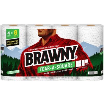 Brawny Tear-A-Square 44356 Paper Towel, 660 in L, 2-Ply
