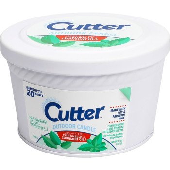 Cutter HG-97190 Outdoor Candle, Opaque White, Citronella and Mint, 20 hr Burn Time, 11 oz Bucket