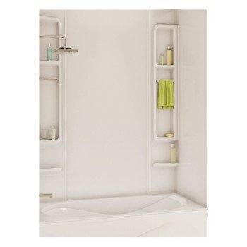 Maax Finesse Series 101345-000-001 Bathtub Wall Kit, 33-1/2 in L, 61 in W, 80 in H, Acrylic, Smooth Wall, White