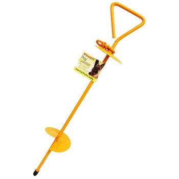Boss Pet PDQ 01313 Super Stake, Auger, 24 in L Belt/Cable, Steel, Bright Yellow