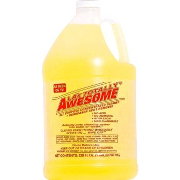 LA's TOTALLY AWESOME 100539308 All-Purpose Cleaner, 128 oz, Liquid, Bland, Amber/Yellow