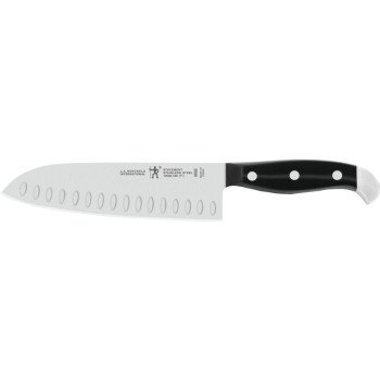 Henckels International Statement Series 13548-183 Santoku Knife, 7 in L Blade, Stainless Steel Blade, Black Handle