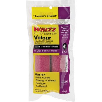 Whizz 51016 Roller Cover, 3/16 in Thick Nap, 6 in L, Velour Cover, Purple