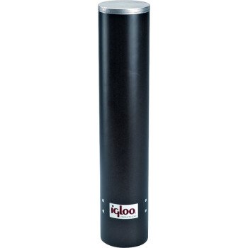 IGLOO 00009534 Cup Dispenser, Heavy-Duty, Plastic, Black, For: Water Coolers