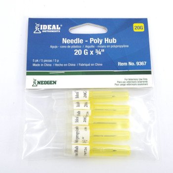 Neogen 9367 Hub Needle, 20 ga, 3/4 in L