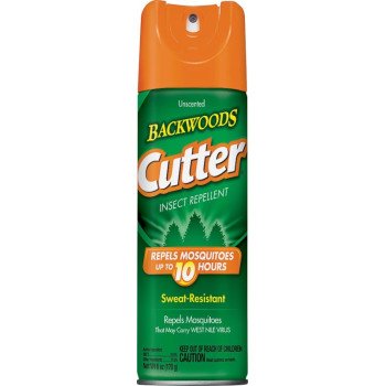 Cutter Backwoods 96280 Insect Repellent, 6 oz Aerosol Can, Liquid, Light Yellow, Deet, Ethanol