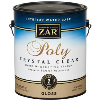 Aqua ZAR 32413 Polyurethane, Gloss, Liquid, Crystal Clear, 1 gal, Can