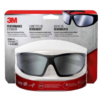 3M 90213-HZ4-NA Safety Eyewear, Anti-Fog, Scratch-Resistant Lens, Plastic Frame, Black Frame, UV Protection: Yes
