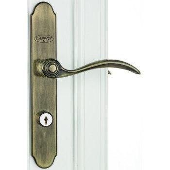 Larson QuickFit Series 20297820 Door Handleset, Metal, Antique Brass