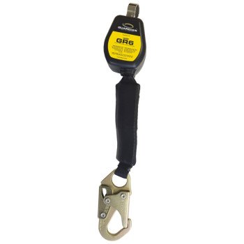 Guardian Fall Protection 32000 Self-Retracting Lifeline, 130 to 420 lb, 6 ft L Line, 1-Leg, Snap Harness Hook
