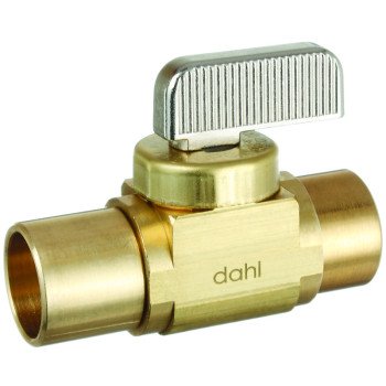 DAHL 521-13-13-BAG Stop and Isolation Valve, 1/2 x 1/2 in Connection, Solder x Solder, 250 psi Pressure, Brass Body
