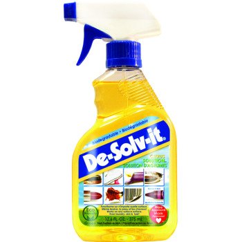 De-Solv-it 11852 Citrus Solution, 12.6 oz Bottle, Liquid, Citrus, Clear/Orange