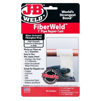 J-B Weld FiberWeld 38248 Pipe Repair Cast, 48 in L, 2 in W, Fiberglass, Off-White