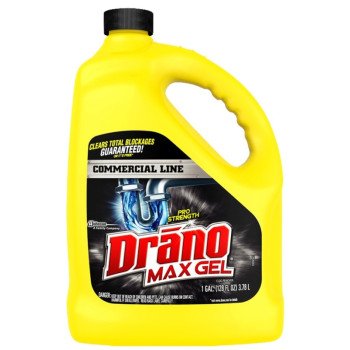 Drano Max Gel 00109 Clog Remover, Gel, Natural, Bleach, 128 oz Bottle