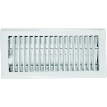 Imperial RG0247 Standard Floor Register, 9-3/4 in W Duct Opening, 3-3/4 in H Duct Opening, Steel, White