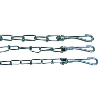 Boss Pet PDQ 43710 Pet Tie-Out Chain, Twist Link, 10 ft L Belt/Cable, Steel, For: Large Dogs up to 60 lb