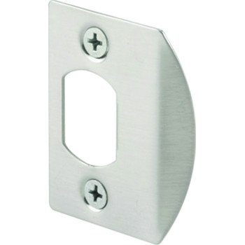 Defender Security E 2456 Door Strike Plate, 2-1/4 in L, 1-7/16 in W, Steel, Satin Nickel