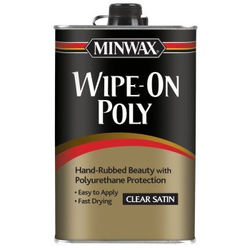 Minwax 40910000 Wipe-On Polyurethane, Liquid, Clear, 1 pt, Can