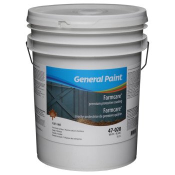 General Paint 47-020-20 General Purpose Farm Paint, Flat, White, 5 gal, 250 to 330 sq-ft Coverage Area