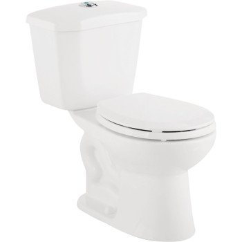 Craft + Main TT-2010-WL Two-Piece Toilet, Round Bowl, 1.08 gpf Flush, 12 in Rough-In, 14-3/4 in H Rim, White
