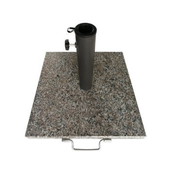 Seasonal Trends 59656 Umbrella Base, 17 in Dia, 14.5 in H, Square, Stone, Steel and Plastic, Beige and Black