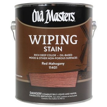 Old Masters 11401 Wiping Stain, Red Mahogany, Liquid, 1 gal, Can