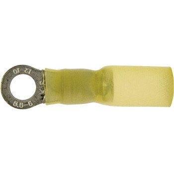 Calterm 65723 Ring Terminal, 12 to 10 AWG Wire, Copper Contact, Yellow