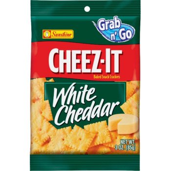 Cheez-It CHEEZITWC6 Baked Snack Crackers, White Cheddar, 3 oz, Bag