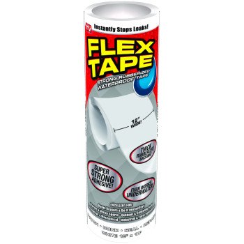 Flex Tape TFSWHTR1210 Tape, 10 ft L, 12 in W, Rubber Backing
