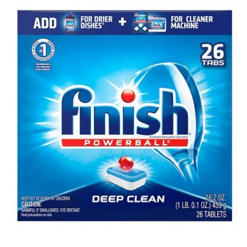 Finish Powerball 20619 Dishwasher Tablet, 26, Solid, Blue/Red/White