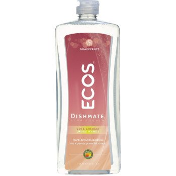 Ecos 9722/6 Dishwashing Liquid, 25 oz, Gel, Grape, Clear/Light Yellow