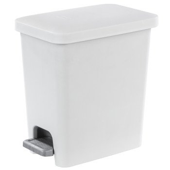 Sterilite 10618002 Rectangular Step-on Wastebasket, 2.7 gal Capacity, Plastic, White