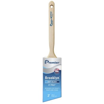 Premier Brooklyn 17291 Paint Brush, 2 in W, Angle Sash Brush, 2-3/4 in L Bristle, Polyester Bristle