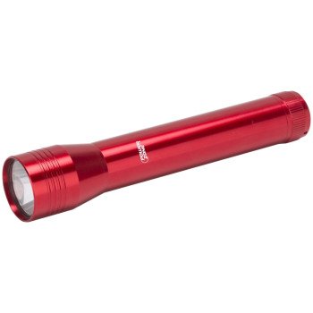 PowerZone 12164M Flashlight, AAA Battery, LED Lamp, 200 Lumens, 90 m Beam Distance, 3 hrs Run Time, Red