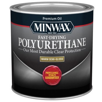 Minwax 230054444 Polyurethane, Semi-Gloss, Liquid, Clear, 0.5 pt, Can